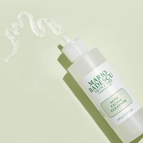 Mario Badescu Acne Facial Cleanser for Combination & Oily Skin, Oil-Free Face Wash with Salicylic Acid & Aloe Vera, Deep Pore Clean