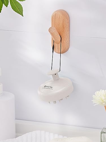 HEETA Hair Scalp Massager for Hair Growth, Shampoo Brush, Scalp Scrubber Exfoliator with Soft Silicone Bristles for Dandruff Removal to Relieve Stress, Wet Dry Use Updated Material, Beige