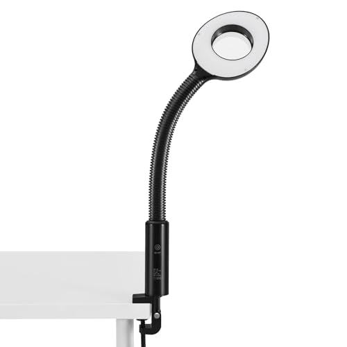 Artist hand Facial Steamer Professional 3 in 1 Hot and Cold Facial Steamer with 5X LED Magnifying Lamp, Esthetician Facel Steamer Fast Heating for Beauty Salon Spa Home Use, Black