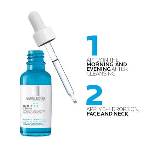 La Roche-Posay Hyalu B5 Pure Hyaluronic Acid Serum for Face, Vitamin B5 + Hyaluronic Acid + Madecassoside, Hydrating Serum Visibly Plumps Skin, Sensitive Skin Safe, Anti Aging, Oil-Free