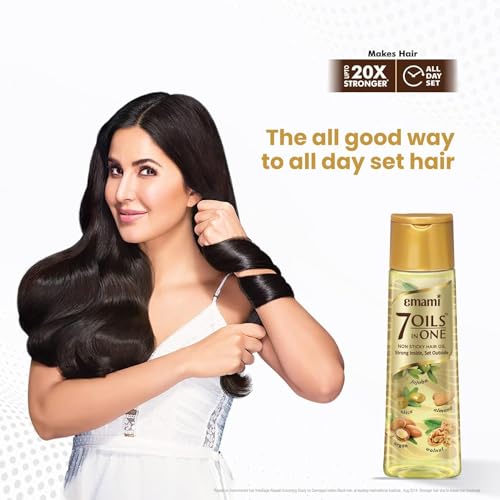 Emami 7-in-1 Hair Oil | with Natural Ayurvedic Herbs | Repairs Hair Damage | Nourishes Scalp | Fights Dandruff | Provides Strong & Healthy Hairs | 3.38 Fl Oz/100ml