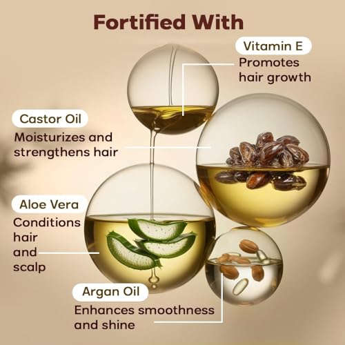 HerStyler Castor Oil Hair Serum for Hair Growth - Hair Shine Serum with Vitamin E - Hair Growth Serum - Hair Serum Heat Protectant - Vitamin E for Silky Hair - 2 Fl Oz (1 Pack)