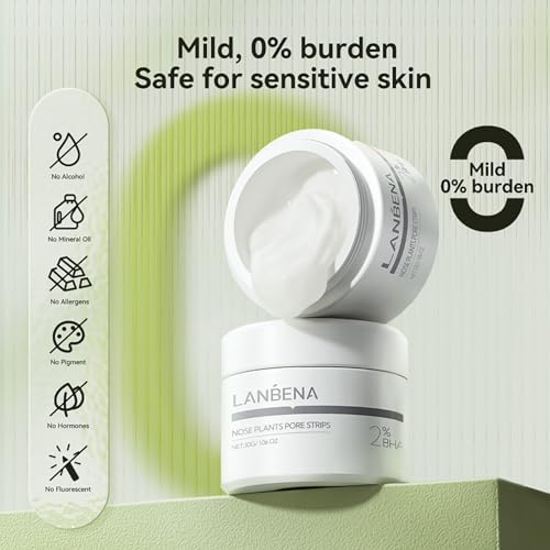 LANBENA Blackhead Remover, Nose Pore Strips for Blackheads, Black Head Remover Mask for Face, Puntos Negros, 30g+60pcs paper