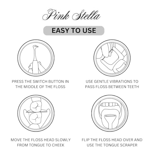 Electric Dental Flosser| Tongue Scrapper| Gum Massager and Stimulator for Adults and Kids| 60 Reuseable Floss Heads| A Better Alternative to Water Flosser