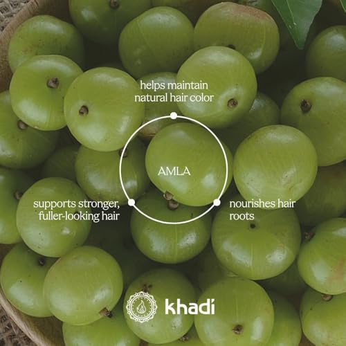 khadi STRONG AMLA hair oil, 100% natural, herbal, vegan, promotes growth, prevents hair loss & gray hair, strengthens roots, silicone-free, Ayurvedic hair care, organic beauty 1.69oz
