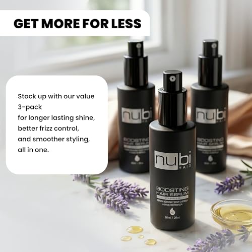 Silky Smooth Hair Serum for All Hair Types, Contains Marula Oil, Aloe Vera and Vitamin E, Non-Greasy Formula, Boosts Shine and Promotes Hair Growth, 2 Fl. Oz. / 60 Ml. (3 Pack)