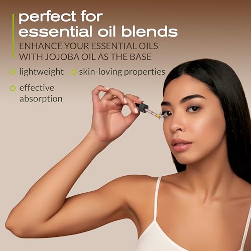 Ella & Eden Organic Jojoba Oil – USDA Certified, Cold-Pressed, 100% Pure & Unrefined, Hexane-Free Oil for Skin, Face, Hair & Nails – 4 Fl Oz Glass Bottle