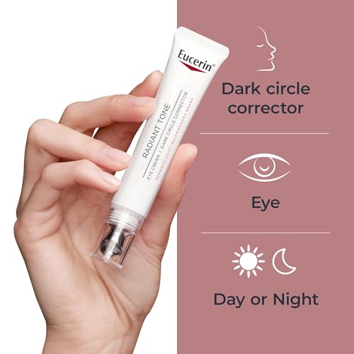 Eucerin Radiant Tone Eye Cream Dark Circle Corrector, Eye Brightening Cream with Thiamidol and Hyaluronic Acid, Helps Reduce the Look of Eye Puffiness, 0.5 Oz Tube