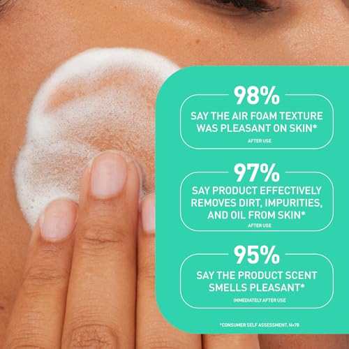 CeraVe Balancing Air Foam Face Wash, Foaming Facial Cleanser For Combination Skin, 8HR Oil Control + 24HR Hydration, Fragrance-Free & Non-Comedogenic, With Glycolysine™ & 3 Essential Ceramides, 8oz