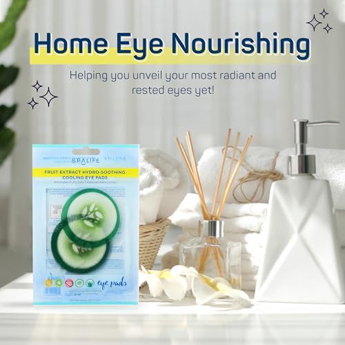 SpaLife Cooling Cucumber Eye Pads | Korean Dark Circles & Puffy Eyes Treatment | Nourishing Cucumber Eye Pads | Eye Mask for Puffy Eyes Daily Depuffing Eye Patches | 48 Count