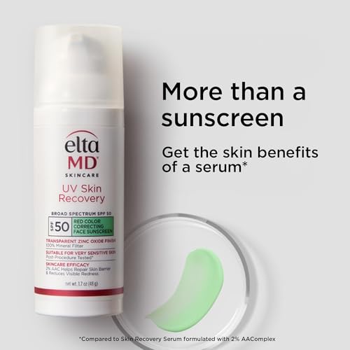 EltaMD UV Skin Recovery Face Sunscreen with Zinc Oxide, All Mineral, Safe for Sensitive Skin SPF 50