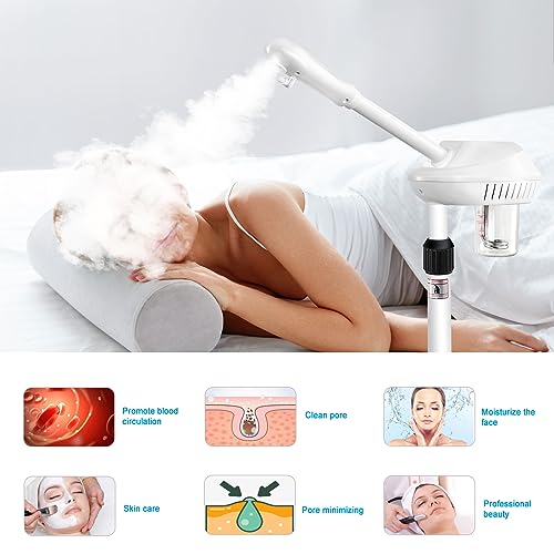 Professional Facial Steamer for Atomization Humidifier Atomizer, Adjustable Height and Angle, Face Steamer Clean Skin Firming Pores and Moisturizing Suitable for a Beauty, Spa, at Home