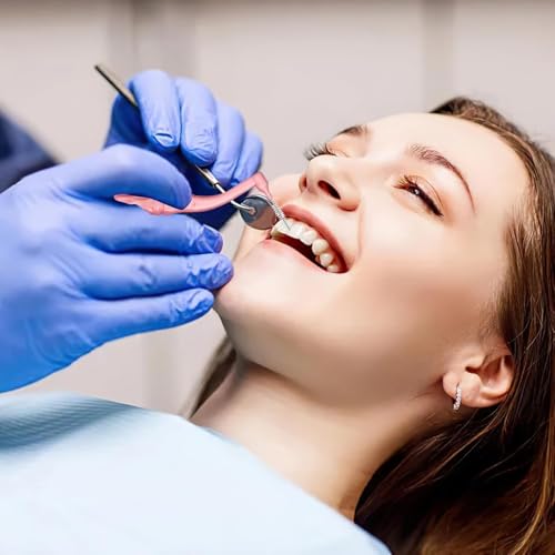 50pcs Interdental Brushes, 5 Sizes Braces Brush Set Soft Dental Brushes with Non-Slip Handle Angled Head Tooth Picks Floss Sticks Dental Floss Brushes for Braces Oral Cleaning