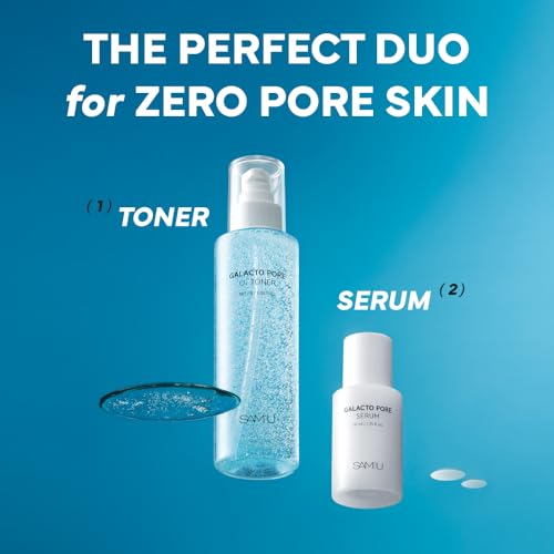 SAM'U Galacto Pore Serum – Pore Minimizing Facial Serum with Galactomyces For Glass Skin – Korean Skin Care, Tightening & Hydrating with AHA, PHA, BHA, Suitable for Acne-Prone Skin – 1.4 Fl. Oz