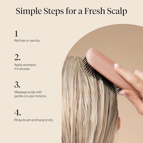 Kitsch Scalp Renewal Brush - Exfoliating & Scalp Massager for Hair Growth, Gentle Head Massage Brush to Remove Buildup, Boost Circulation & Relaxing Head Scrubber for Washing Hair - Terracotta