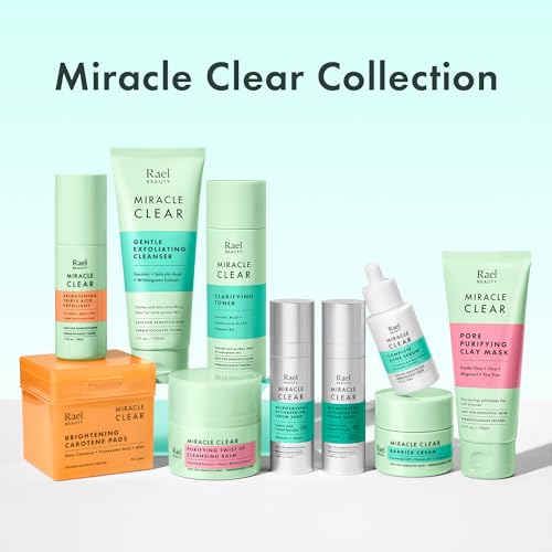 Rael Face Mask, Miracle Clear Clay Mask – Deep Pore Cleanser with Tea Tree & Gentle Exfoliation for Blackheads, Korean Skin Care (3.4 fl oz)