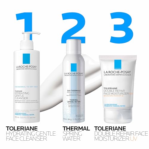 La Roche-Posay Toleriane Double Repair UV SPF Moisturizer for Face, Daily Facial Moisturizer with Sunscreen SPF 30, Niacinamide and Glycerin, Oil Free, Moisturizing Sun Protection