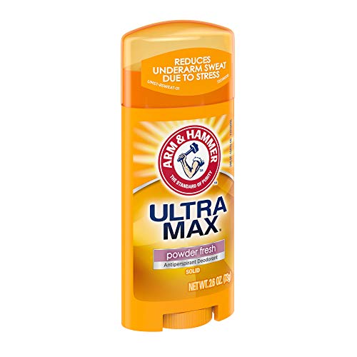Arm & Hammer Ultra Max Antiperspirant Deodorant, Powder Fresh, Solid, 2.6 Ounce (Pack of 6)