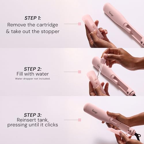 L'ANGE HAIR SteamSmooth Steam Smoothing Comb | Coconut Oil–Infused Steam Brush for Sleek, Shiny Results | Negative Ion Frizz Control | Hydrates & Straightens Hair | (Blush)