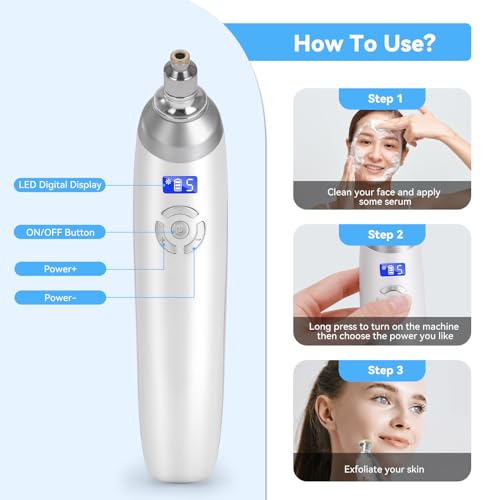 Upgraded Diamond Micro-Dermabrasion Facial Machine, Professional Facial Deep Cleasing Tool, Home Use Facial Skin Care Equipment