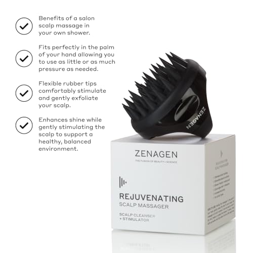 ZENAGEN Scalp Massager | Stimulates Scalp Circulation, Enhances Product Absorption, Promotes Relaxation & Scalp Health, Ergonomic Design, All Hair Types 1 ea