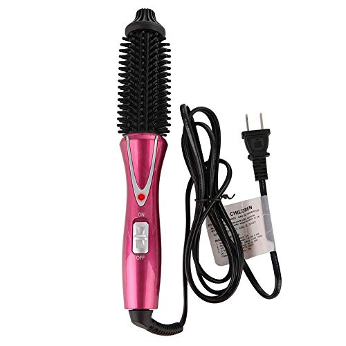 Mini Collaspe Hair Curler, Tangle-Free Curling Iron Brush and Volumizer, 1 inch Dual Voltage Travel-Friendly Tourmaline Ceramic Ionic Brush Styling Wand(Don't Blow Air