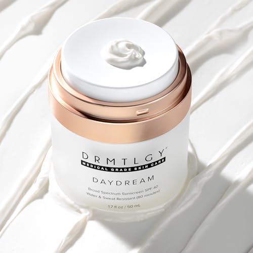 DRMTLGY Day Dream Sunscreen & Face Moisturizer SPF 40 – Water & Sweat-Resistant Sunscreen for Sensitive Skin – UVA/UVB Protection, Skin Care & Makeup Friendly | UVA/UVB Protection, FSA HSA Eligible