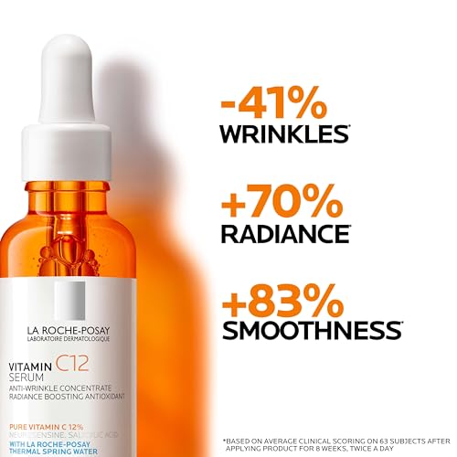 La Roche-Posay Pure 12% Vitamin C Serum For Face With Hyaluronic Acid & Salicylic Acid, Hydrating Face Serum, Boost Radiance & Reduce Wrinkles, 2 Formulas for Normal or Oily Skin Control