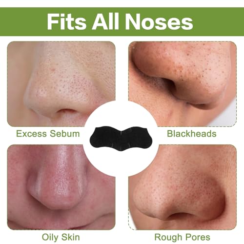 70Pcs Bamboo Charcoal Face Strips For Blackheads Pore Cleansing Strips Nose Blackhead Remover Deep Cleansing Charcoal Strip Effective Control Of Oily Skin Clogged Pores Practical For Unisex