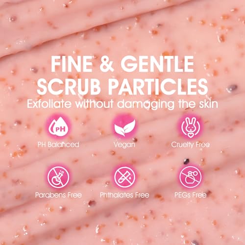 Bikini Area Exfoliator with 10% AHA+BHA & Turmeric, Ingrown Hair & Razor Bumps for Bikini Underarm Area, Skin Moisturizing, Smoothing, Even Skin Tone Exfoliating Body Scrub with Walnut Shell Powder