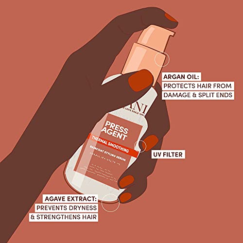 Mizani Press Agent Blow Dry Serum - Heat Styling Serum, Moisturizes & Protect Hair from Blowouts,Thermal Smoothing and Heat Protection For Dry, Frizzy Hair, With Argan Oil