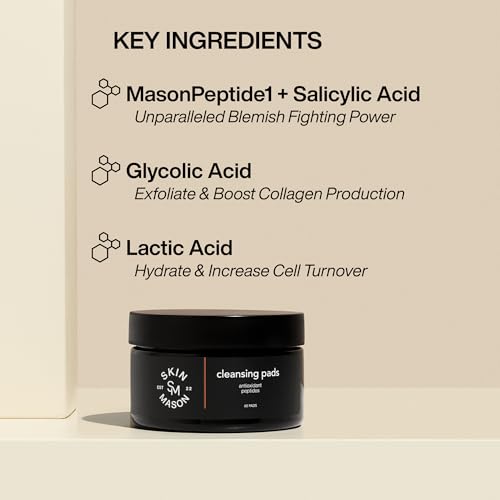 Daily Exfoliating Pads by SkinMason - Cleansing, Hydrating, Peptide Powered