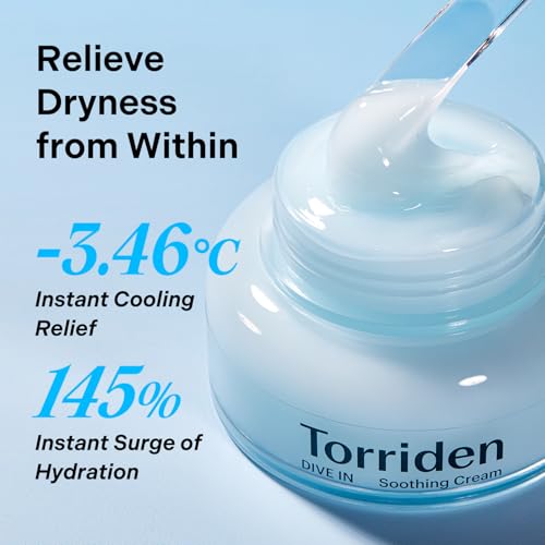 Torriden DIVE IN Hyaluronic Acid Soothing Cream 100ml (3.38 fl. oz) | Revitalizing Facial Moisturizer for Sensitive and Dry Skin | Hyaluronic Acid, Panthenol, Allantoin