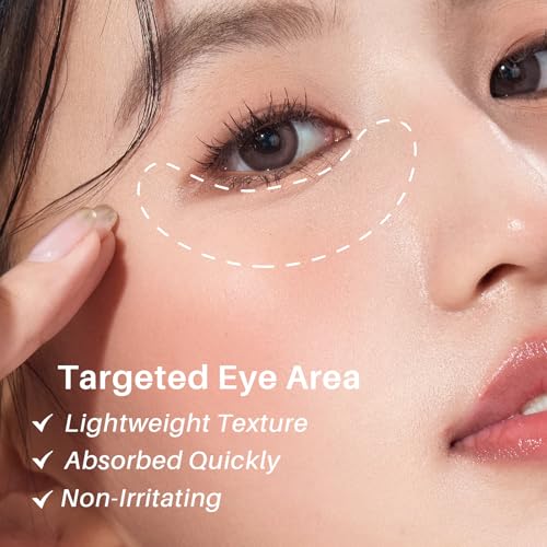 SPODARE Caffeine Eye Cream, Under Eye Cream for Dark Circles, Puffiness & Puffy Bags, Wrinkles Fine Lines, Eye Roller Serum with 360° Massage Ball for Women and Men - 0.7 fl. oz