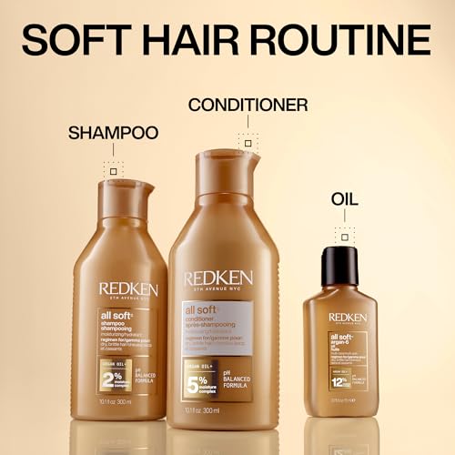 Redken All Soft Argan-6 Oil Treatment For Dry Hair - Deeply Conditions Hair, Adds Softness and Shine With Argan Oil