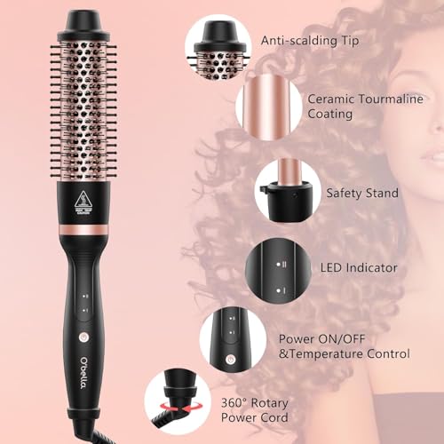 O'bella 5 in 1 Wand Curling Iron Set,Curling Wand Set with Thermal Brush&4 Interchangeable Ceramic Curling Wand(0.35”-1.25”), Instant Heat Up, Dual Voltage Hair Curler, Gifts for Women