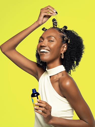 Curls Blueberry Bliss Blueberry & Mint Hair and Scalp Strengthening Oil - 4 oz, Root-Penetrating Hair Oil with Turmeric, Rosemary & Pumpkin Seed Oil, Hair and Scalp Treatment Oil, All Hair Types