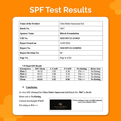 The Derma Co Ultra Matte Sunscreen Gel with SPF 60 & PA+++ | Broad Spectrum Protection | Helps Prevent Sun Damage | Oil-Free Formula for Acne-Prone Skin | 1.76 Oz/50g