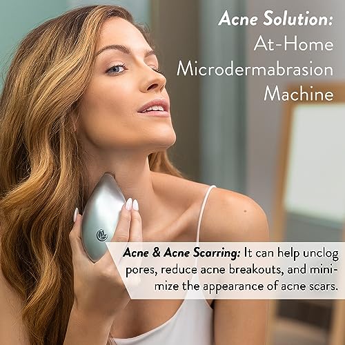 Microderm GLO Diamond Microdermabrasion Machine and Suction Tool - Clinical Micro Dermabrasion Kit for Anti Aging, Advanced Home Facial Treatment System, Blackhead Remover & Exfoliator for Acne Scars