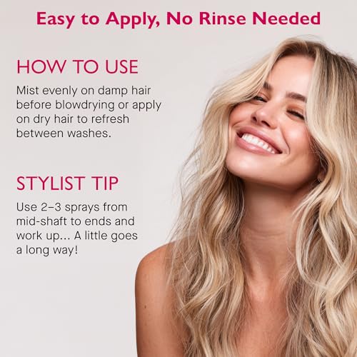 12 Benefits Leave-In Conditioner Spray – Instant Healthy Hair Treatment, Anti-Frizz, Detangles, Strengthens & Repairs, Heat Protection with Quaternium 39 & Silk Fibre Protein, 6 Fl Oz