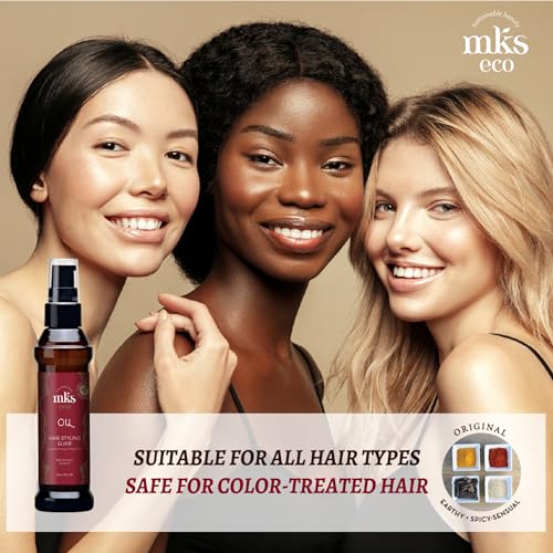 MKS eco Oil - Hair Styling Elixir - Moroccan Argan Oil, Hemp Seed Oil - Moisturize & Nourish Hair, Control Frizz, Increase Smoothness - Vegan & Cruelty Free