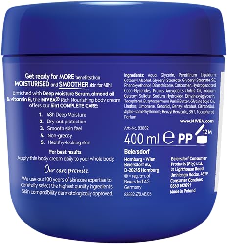 Nivea Rich Nourishing Body Cream Dry Skin Almond Oil 400 ml