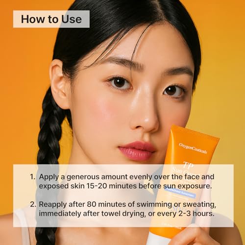 OxygenCeuticals TP Sun Guard - SPF 50+ Reef-Friendly, Oxybenzone & Octinoxate Free, Lightweight & Hydrating Daily Sunscreen with Chamomile Scent, No White Cast. 1.69 fl.oz (50ml)