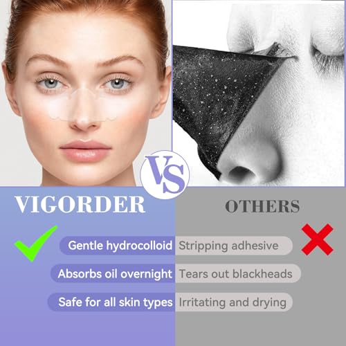 Nose Pore Patches, Hydrocolloid Nose Patches, Targets Pimple, Pores & Oil (10 Pack)