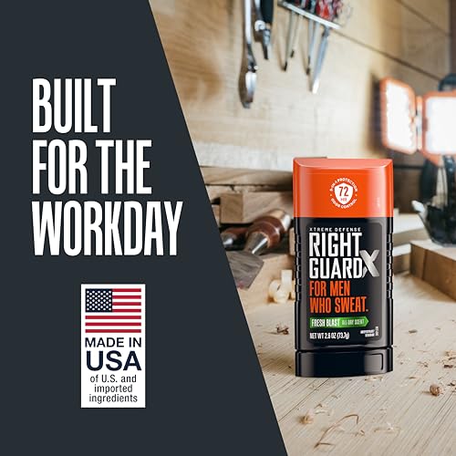 Right Guard Xtreme Defense Invisible Solid Antiperspirant Deodorant, Fresh Blast Scent - 5-in-1 Deodorant Men Can Trust, 72-Hour Odor Control, 2.6 oz (4 Pack)