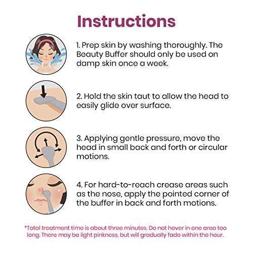 Lindo Beauty Buffer - Microdermabrasion Tool, Diamond Infused, Embedded Silicone Lip Scrubber, for Smooth Skin, Radiant Complexion, Travel Pouch Included (Beauty Buffer)