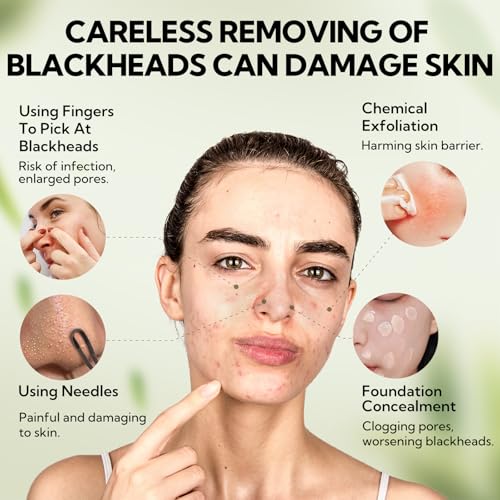 LANBENA Upgraded 2.0 Bamboo Charcoal Blackhead Remover Mask, 60 pcs Nose Strips, Peel off Face Mask Pore Whiteheads Cleanser Strawberry Nose Purifying, Deep Cleansing for All Skin Types, 30g/1.05oz