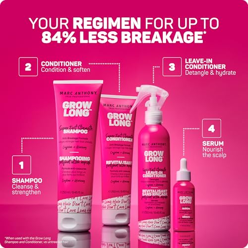 Marc Anthony Grow Long Scalp & Hair Serum - Anti-Breakage Formula Nourish, Strengthen & Hydrate Scalp & Hair Follicles - Natural Shine & Fuller-Looking Hair Strands from Root to Tip, 2 fl oz