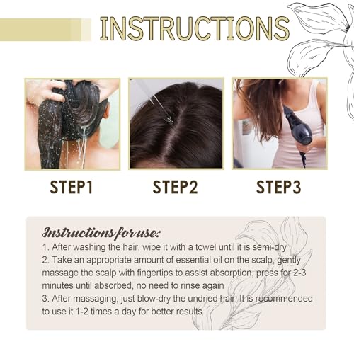 2Pack Natural Hair Growth Oil,Carvenchi Hair Growth Oil with Rosemary,Hair Regrowth for Dry Damaged and Thin Hair