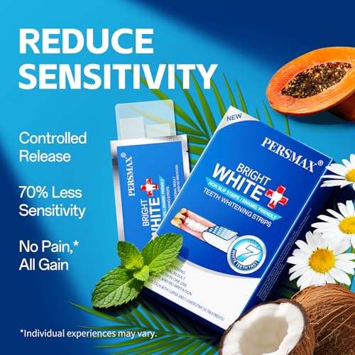 Teeth Whitening Strips – Professional Dentist Approved, Gum-Safe Formula, 28 Non-Slip Strips, 14 Treatment, Pain-Free Express Whitening Kit in 30 Min, Easy to Use for Bright Smile